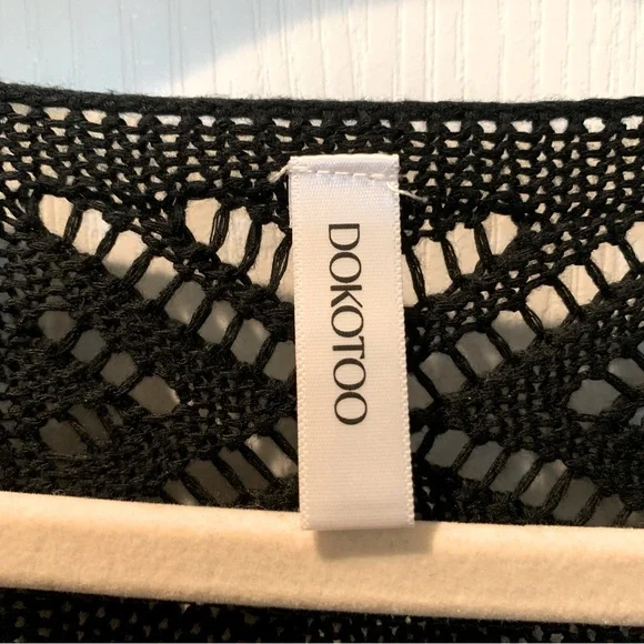 DOKOTOO Crochet Hollow Out 3/4 Sleeve Pullover Off Shoulder Sweater XXL - Picture 6 of 11